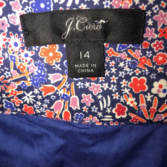 * SOLD * J. Crew Tie-waist Floral Shorts - size 14 - Picture 8 of 9